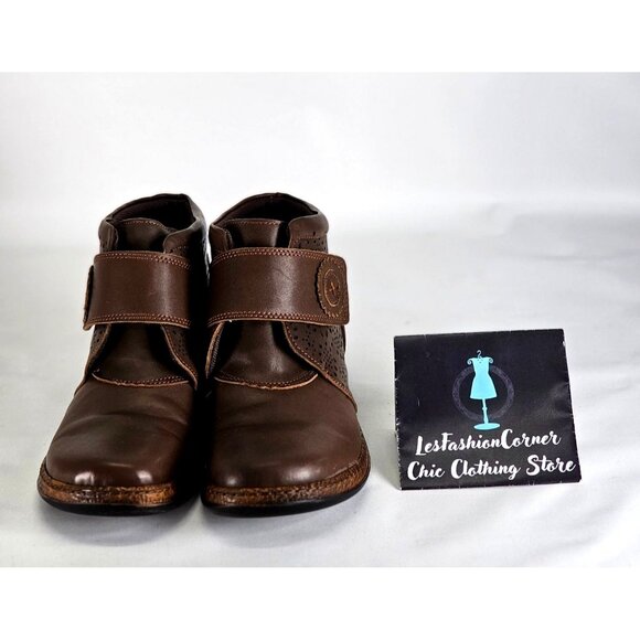 Spring Step Women's Brown Leather Souzala Cutout Strap Ankle Boots Sz 8.5 343 - Picture 10 of 16